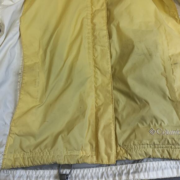 Columbia Jacket Womens Small Omni Tech Yellow White Waterproof Breathable Coat - Picture 3 of 12